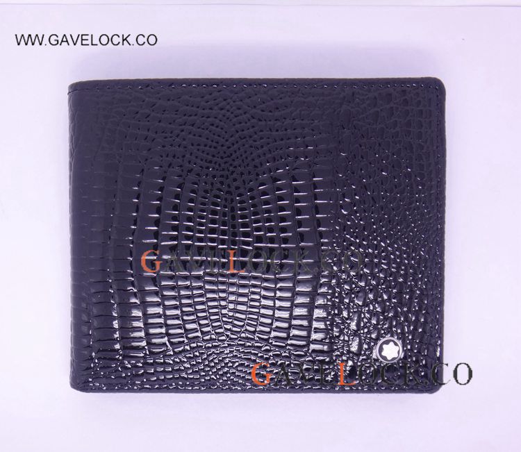 Mont Blanc Wallet Fake Crocodile Grain Leather Wallet
